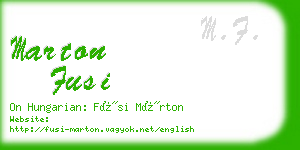 marton fusi business card